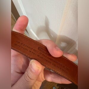 COACH women's brown belt 100% cowhide with brass buckle size 38